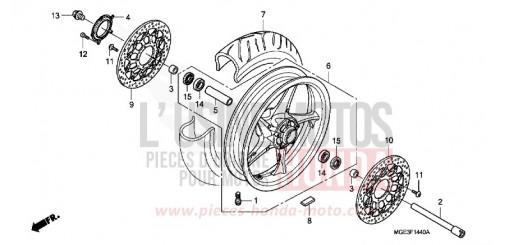 FRONT WHEEL VFR1200FA de 2010